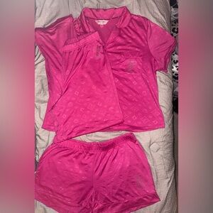 Juicy Couture Hot Pink Monogram Lounge set